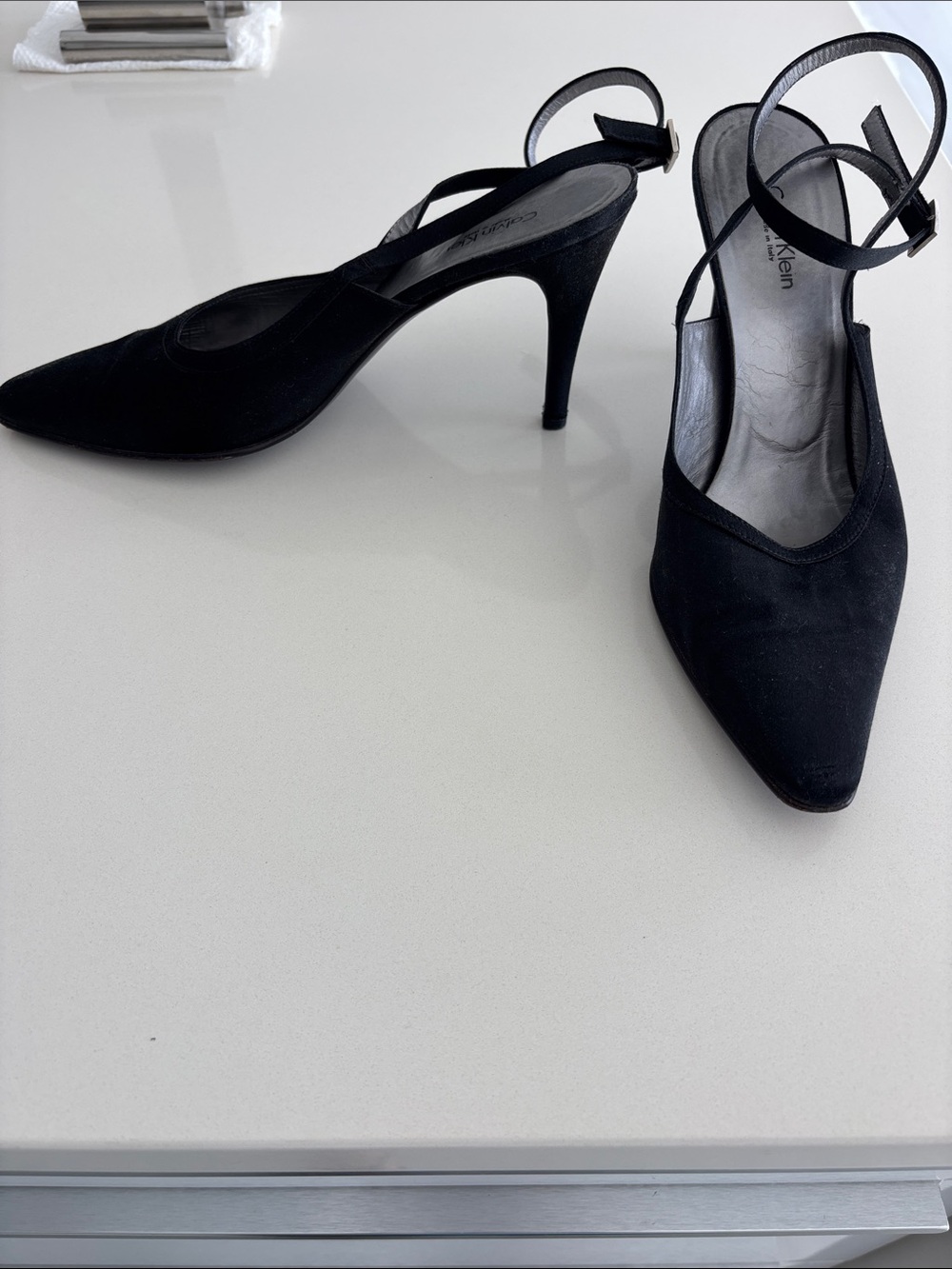 Calvin Klein Satin Ankle Strap Heel - Picture 2 of 6